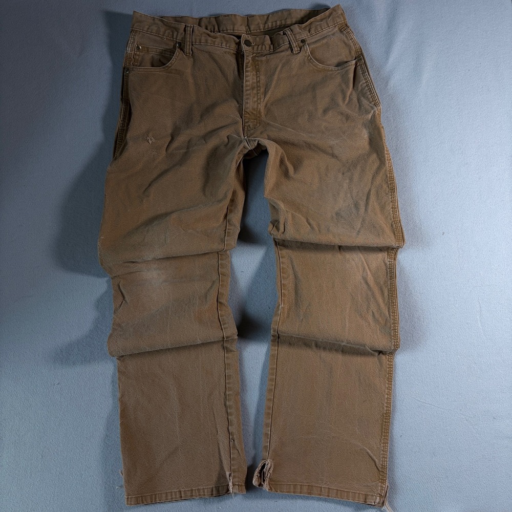 Dickies Mens Carpenter Pants Duck Brown Canvas Utility Workwear Straight Leg